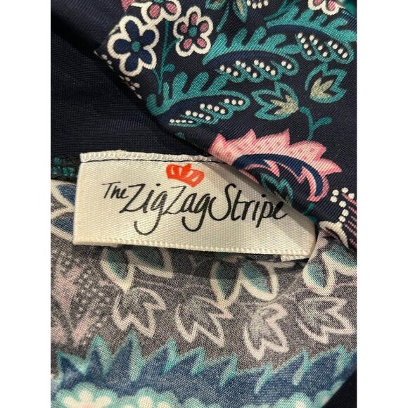 Floral Paisley Print Kimono Cardigan Size L By The ZigZag‎ Stripe In Navy & Pink - Picture 6 of 6
